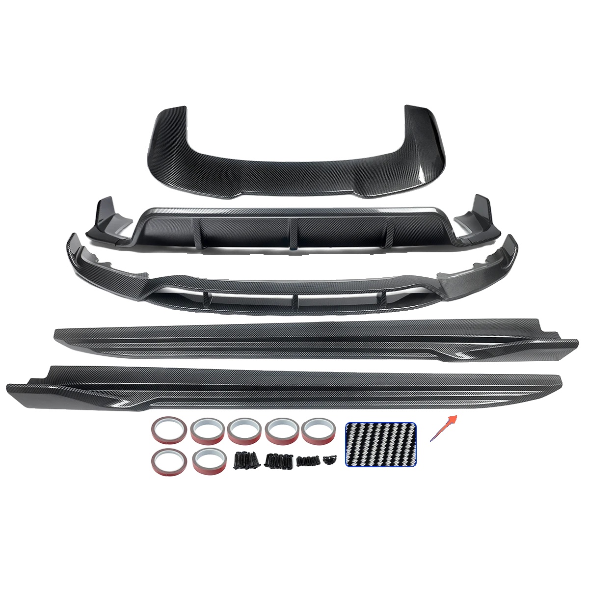 Karosserie-kit, Frontsplitter, Heckdiffusor, Karbonfaser-look