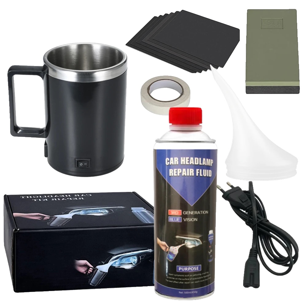 Scheinwerfer Renovierungsset, 650 G, 500 Ml, Manuelle Anwendung, Für Die Meisten Fahrzeug-scheinwerfertypen, Reinigungs- Und Poliermittel