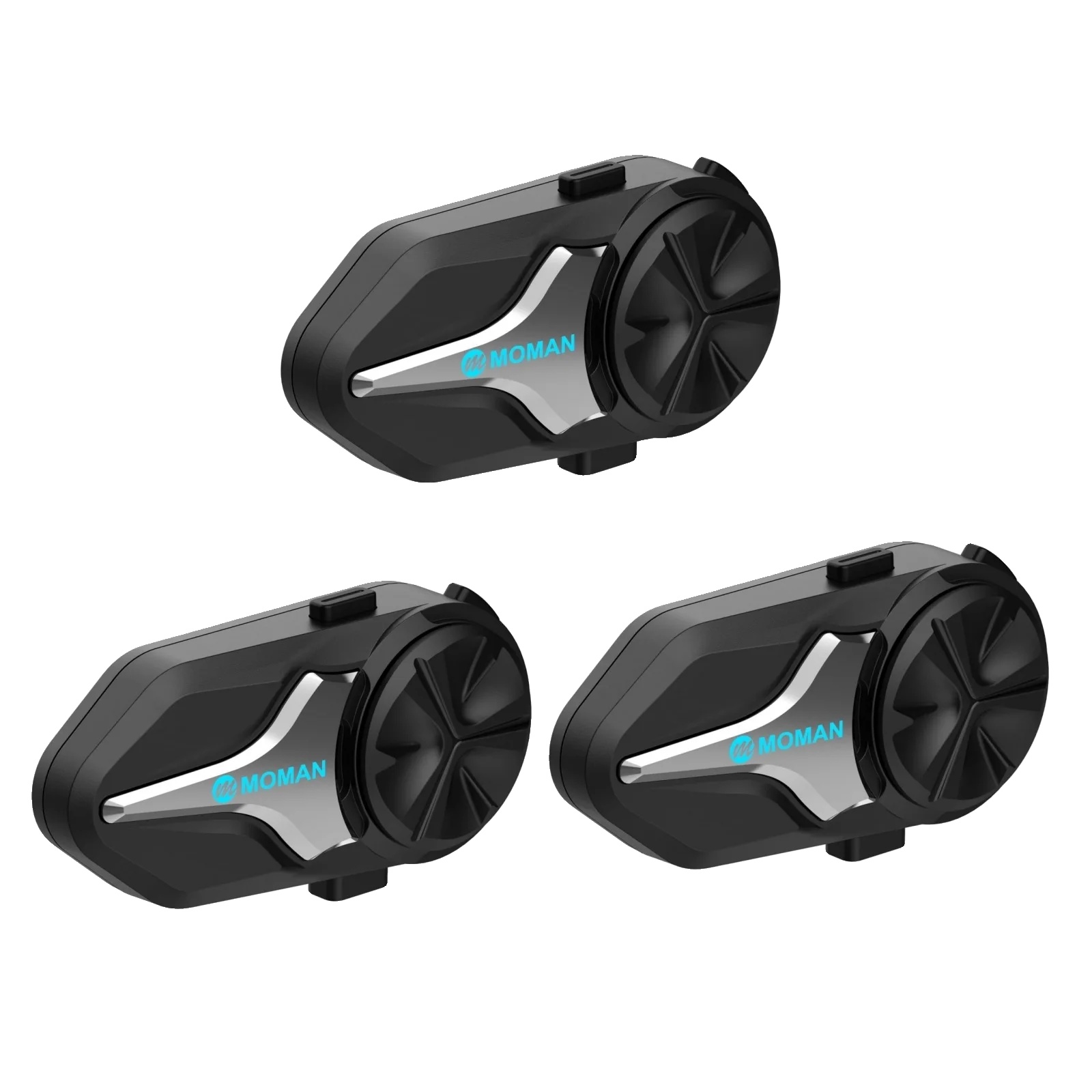 Motorrad Bluetooth Helm Headset, Ip65 Wasserdicht, 2 Km Reichweite, 3 Set