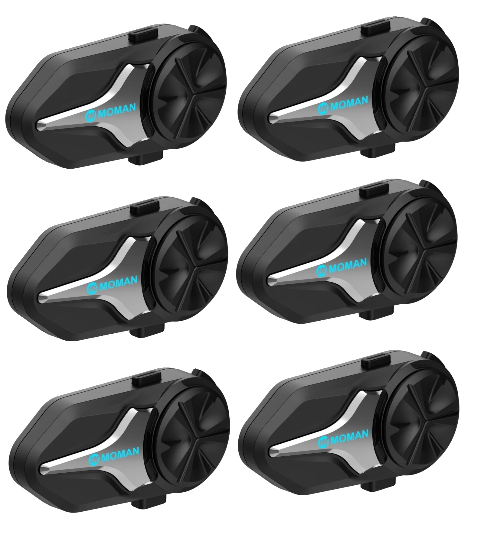 Motorrad Bluetooth Helm Headset, Ip65 Wasserdicht, 2 Km Reichweite, 6 Set