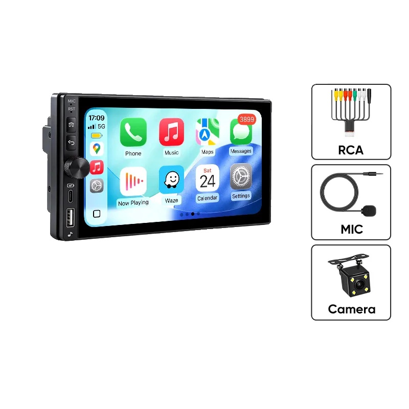 Autoradio, Touchscreen, Smartphone-integration, K60 Verkabelt+mic+kamera