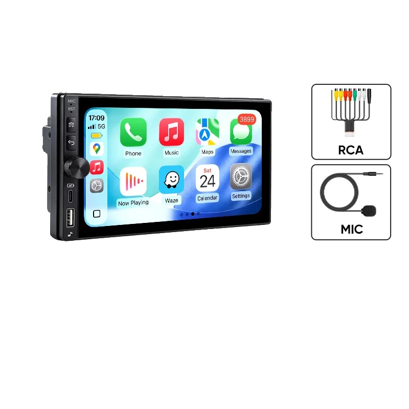 Autoradio, Touchscreen, Smartphone-integration, K60 Verkabelt+rca+mikrofon