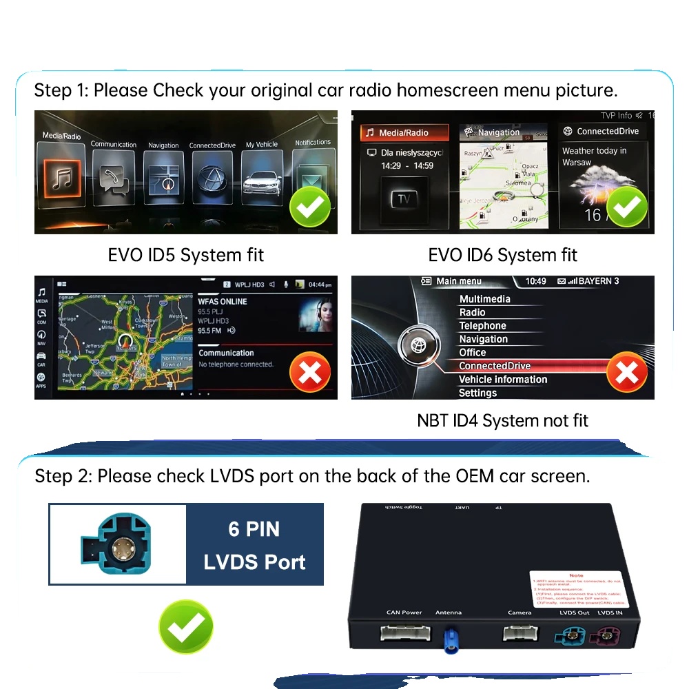 Drahtloser Carplay-decoder, Unterstützt Android Auto, Integriertes Gps, Evo