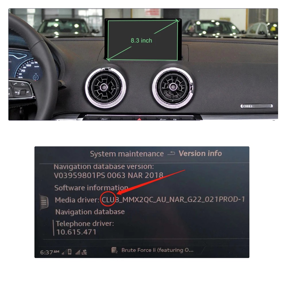 Drahtloses Carplay-interface, Smartphone-integration, Navigationssystem, Kompatibel Mit Audi A3 S3 8v 2013-2018, 8,3-zoll Bildschirm Clu