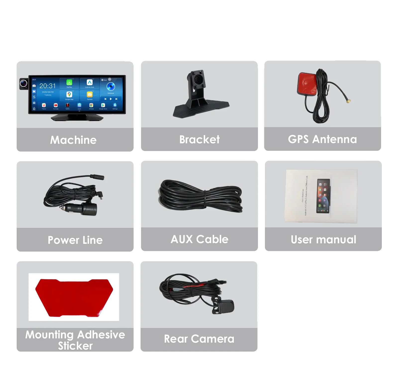 Autoradio Multimedia-player, Touchscreen, Digitale Medienunterstützung, Mit Rückkamera