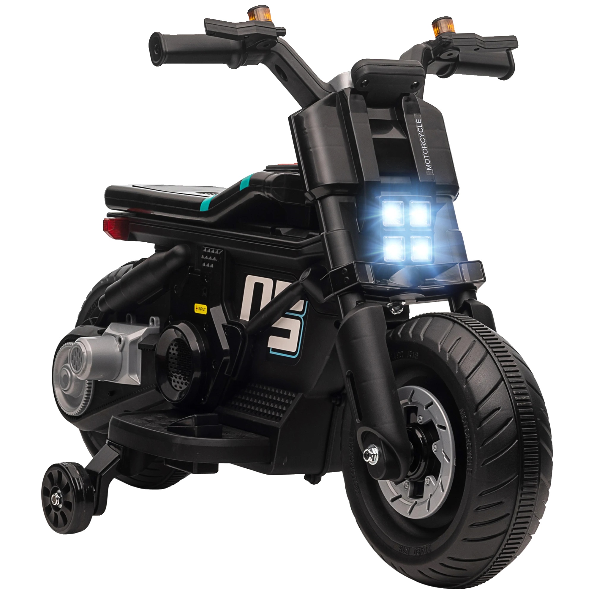 Elektrisches Motorrad, Realistische Geräusche, Wetterfestes Design, Schwarz