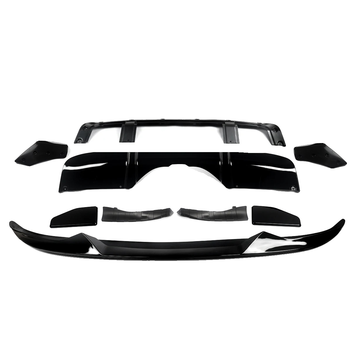 Auto Aero Karosserie-kits, Frontsplitter, Heckdiffusor, Glänzend Schwarz