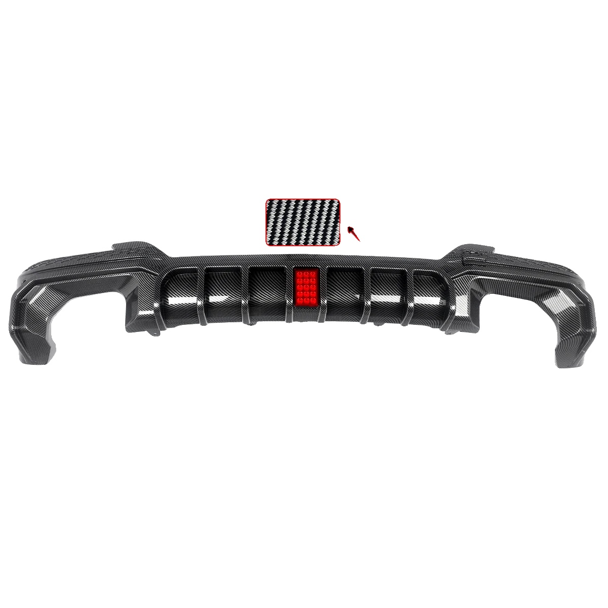 Hecklippe Splitter, Direkter Ersatz, Einfache Installation, Kohlefaser-look
