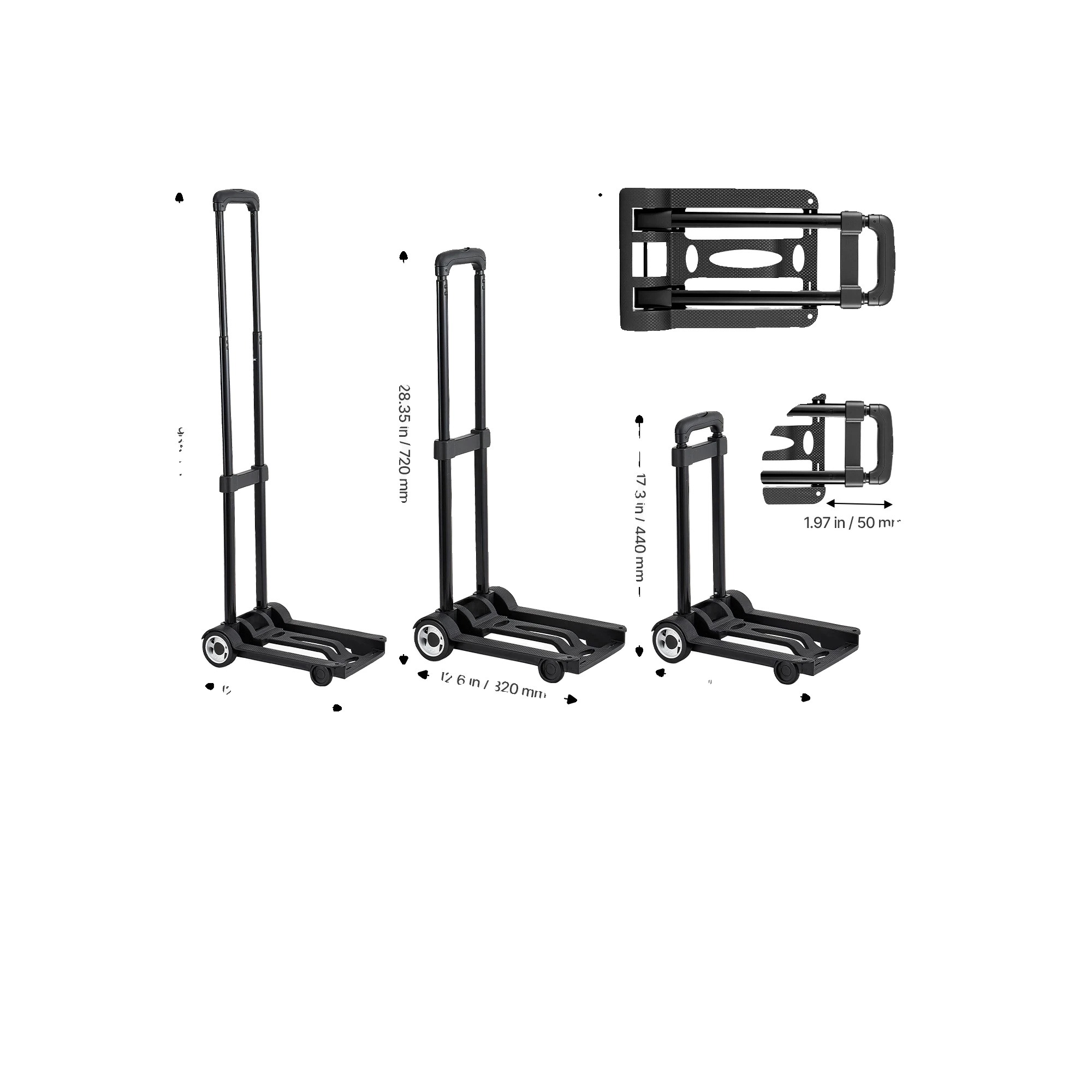 Faltbarer Handwagen, 110 Lbs Tragfähigkeit, Zusammenklappbares Design, 110ibs