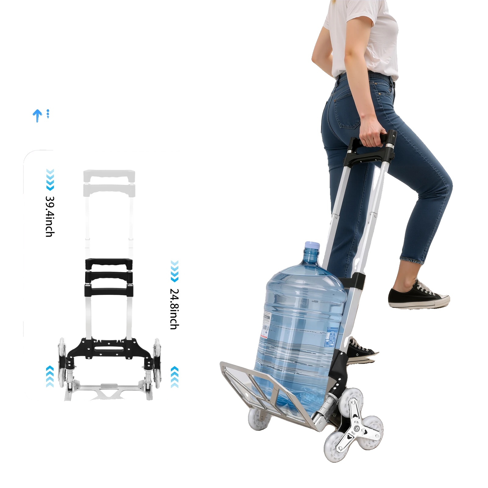 Treppe Steigen Wagen, Langlebig, Einfache Lagerung, Schwarz