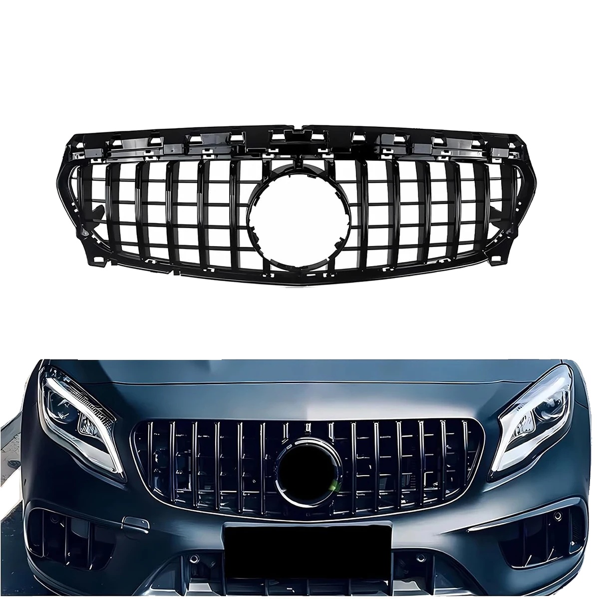 Frontgrill, Hochwertiger Abs-kunststoff, Direkter Ersatz, Schwarz