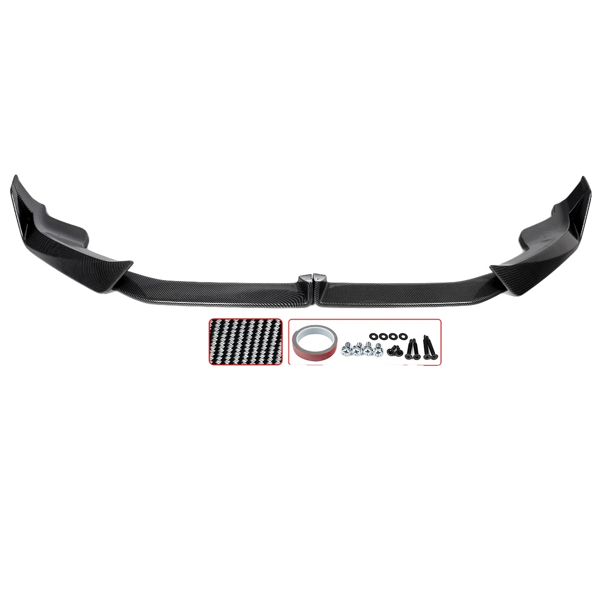 Frontlippe Stoßstangen Spoiler Kit, Abs Kunststoff, Einfache Installation, Karbonfaser-look