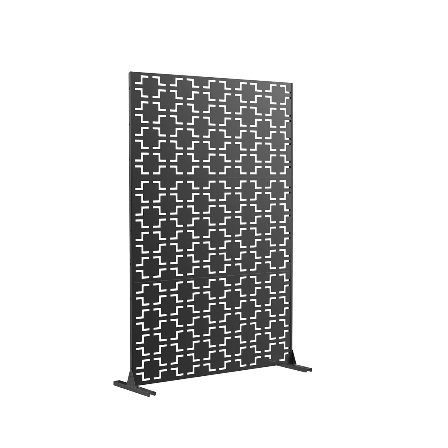 Privatsphäre Bildschirm, Freistehendes Design, Robuste Metallkonstruktion, Schwarz-ziegel