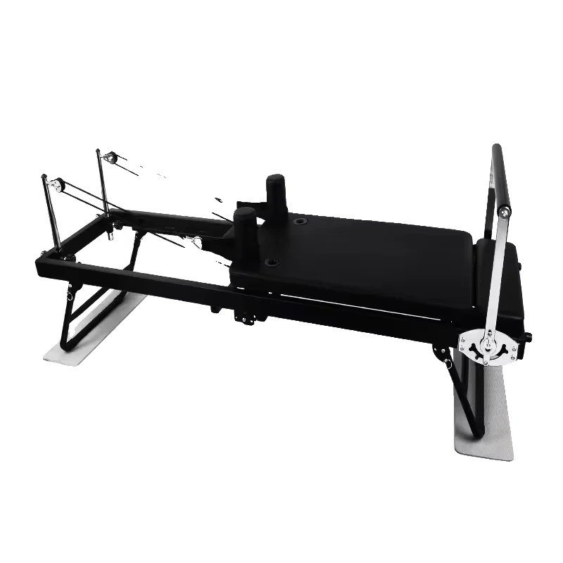 Pilates Reformer, Verstellbarer Widerstand, Platzsparendes Design, Schwarz
