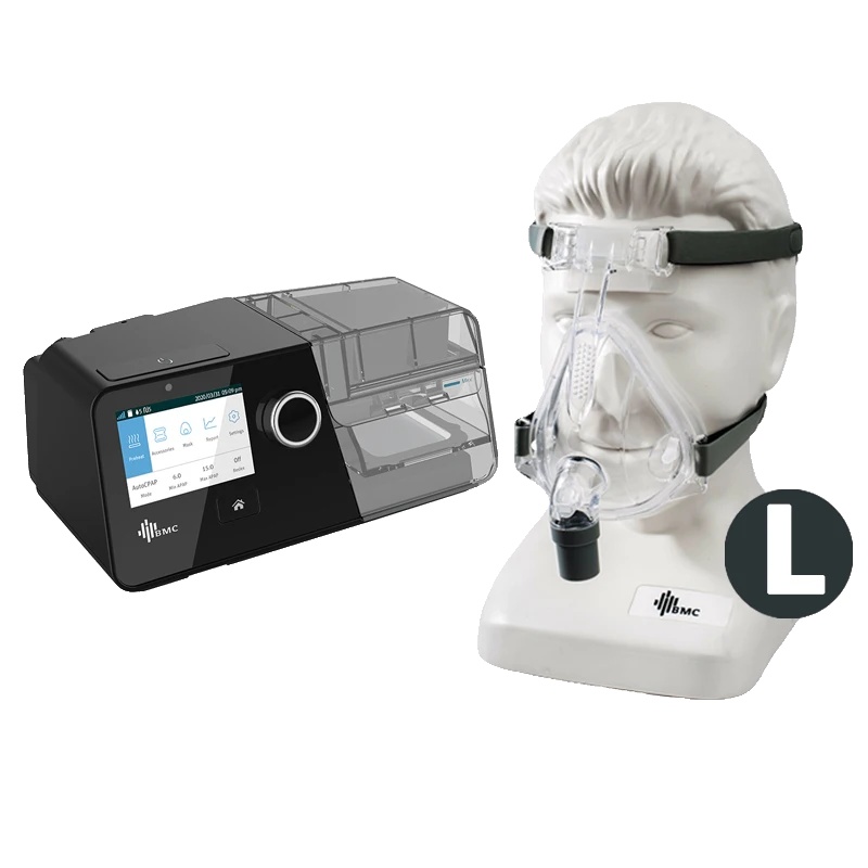 Cpap-gerät, Kompaktes Design, Feste Druckeinstellung, L Größe Fm2 Gesichtsmaske