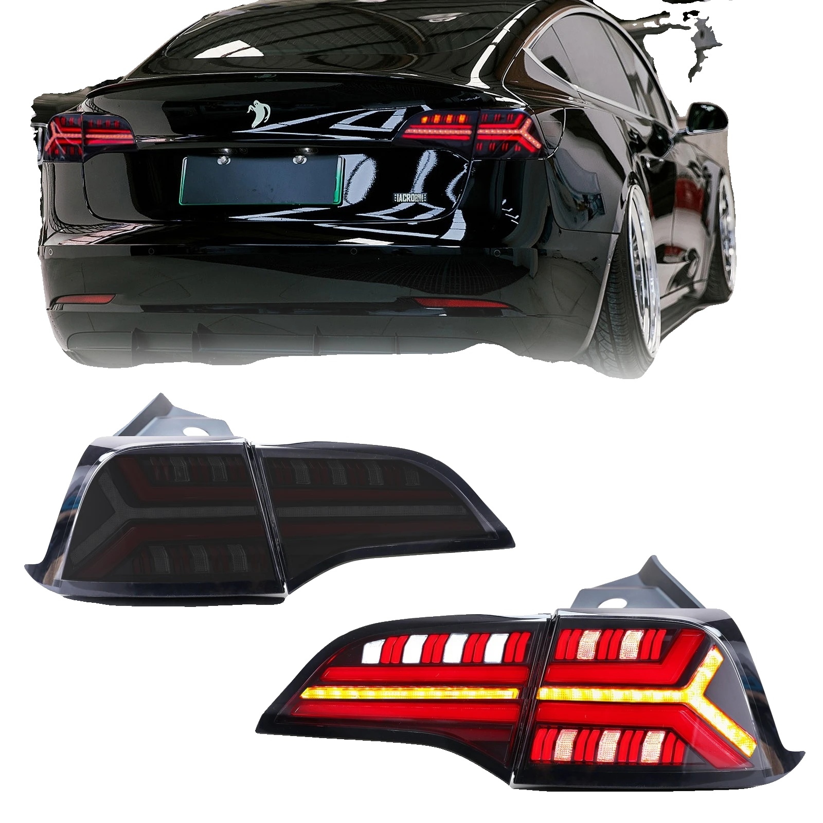 Rücklichtbaugruppe, Pc- Und Abs-material, 35w Leistung, 12v Spannung, Kompatibilität Für Tesla Model 3 Und Model Y, 3400lm Helligkeit