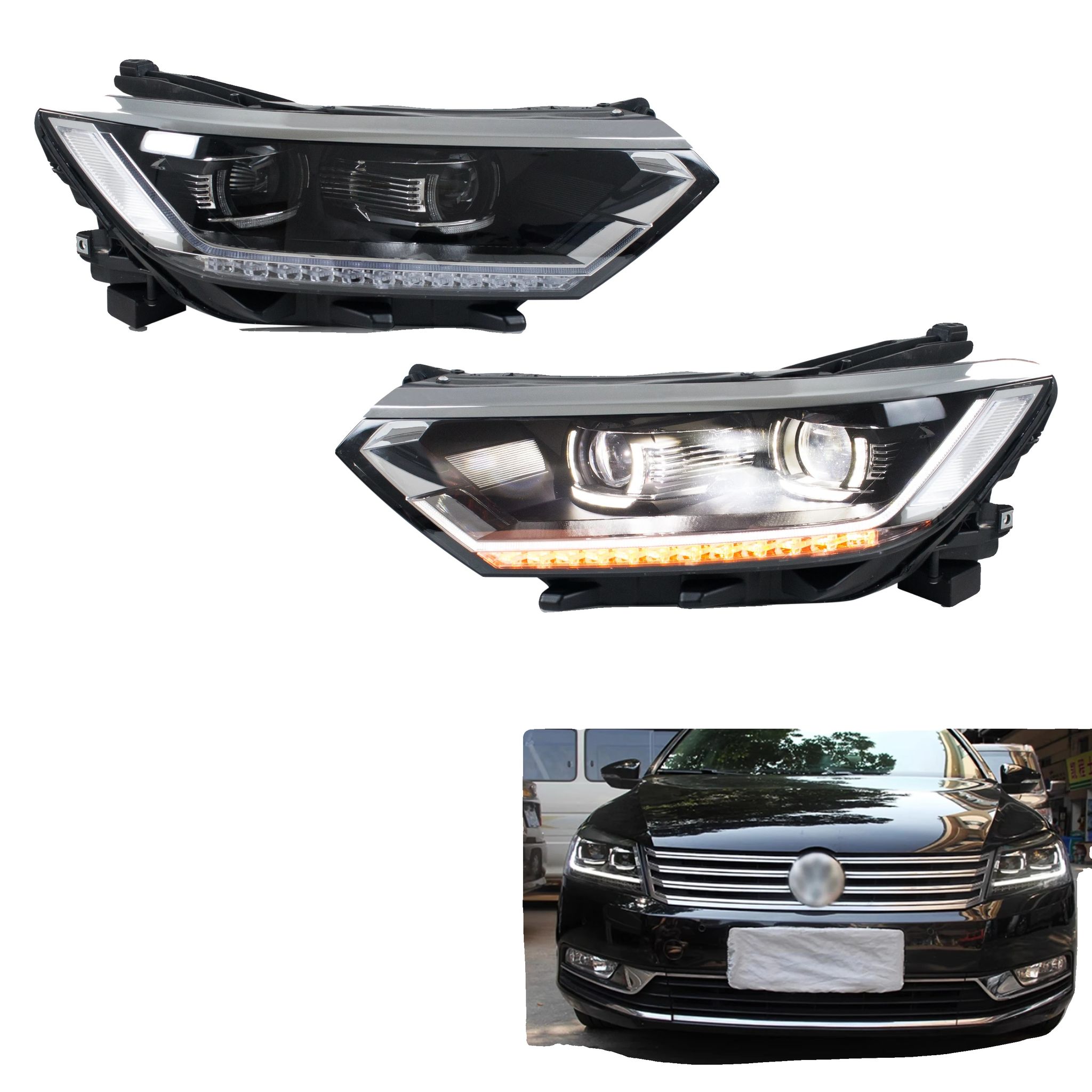 Scheinwerferbaugruppe, 12 V, Sequenzielle Blinker, Standardgröße Kompatibel, Pc Abs Pmma Glas, Ce Dot E-mark Ece Zertifiziert