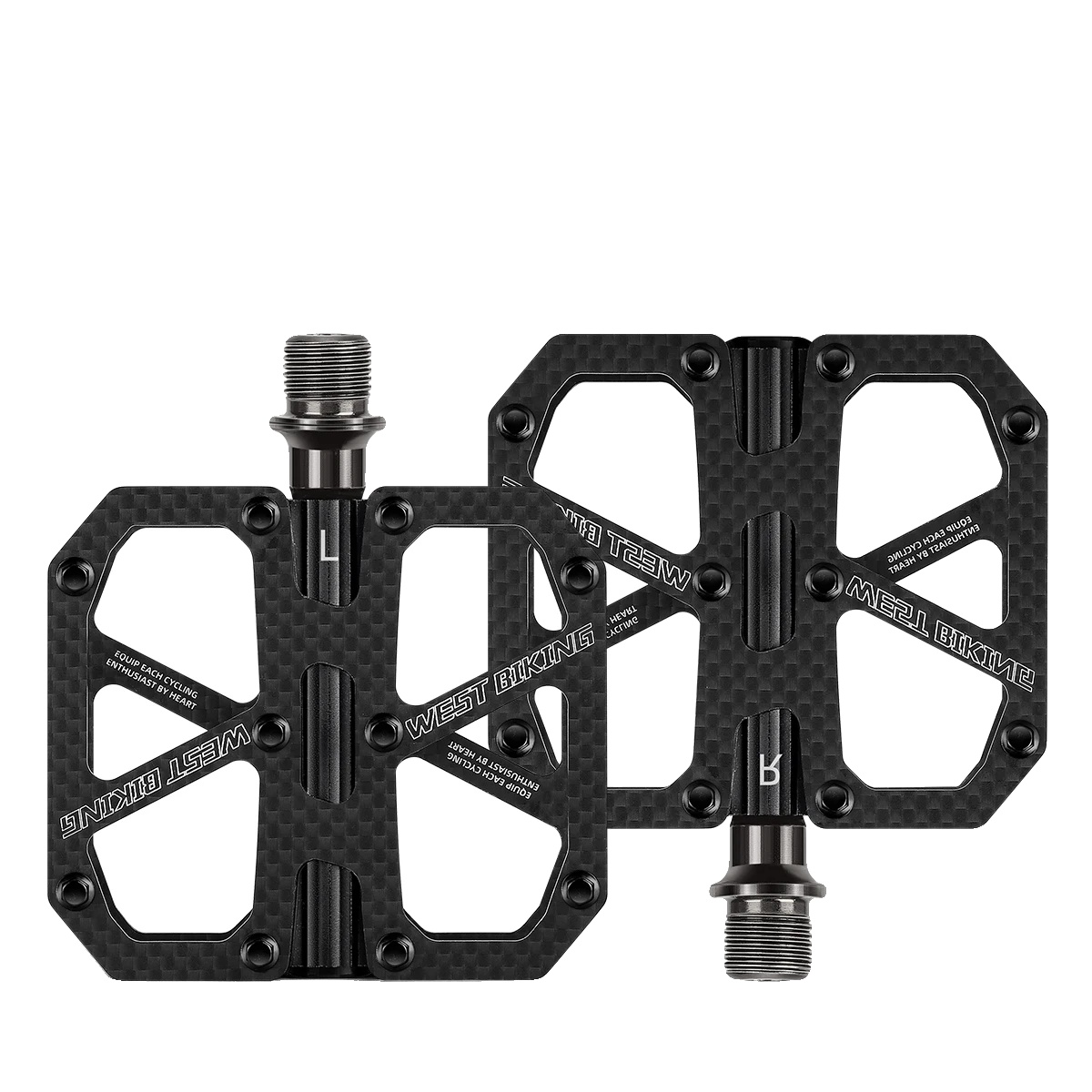 Fahrradpedale, Ultraleicht, Rutschfestes Design, Matte Carbon