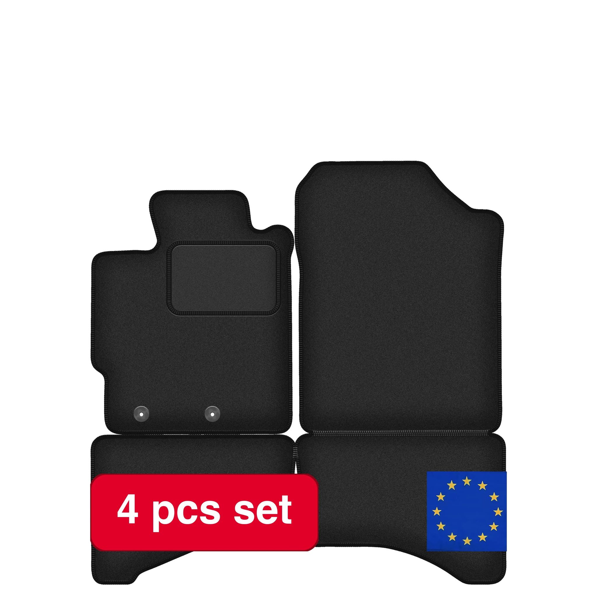 Autoteppiche, Maßgeschneidert Für Kompakte Schrägheckfahrzeuge, Rutschfestes Design, Schwarz
