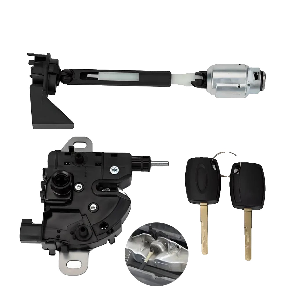 Haubenentriegelungsschlosszylinder, Metallkonstruktion, Kompatibel Mit Ford Focus, Passend Für C-max Modelle, Sanfter Betrieb, Enthält 2 Schlüssel