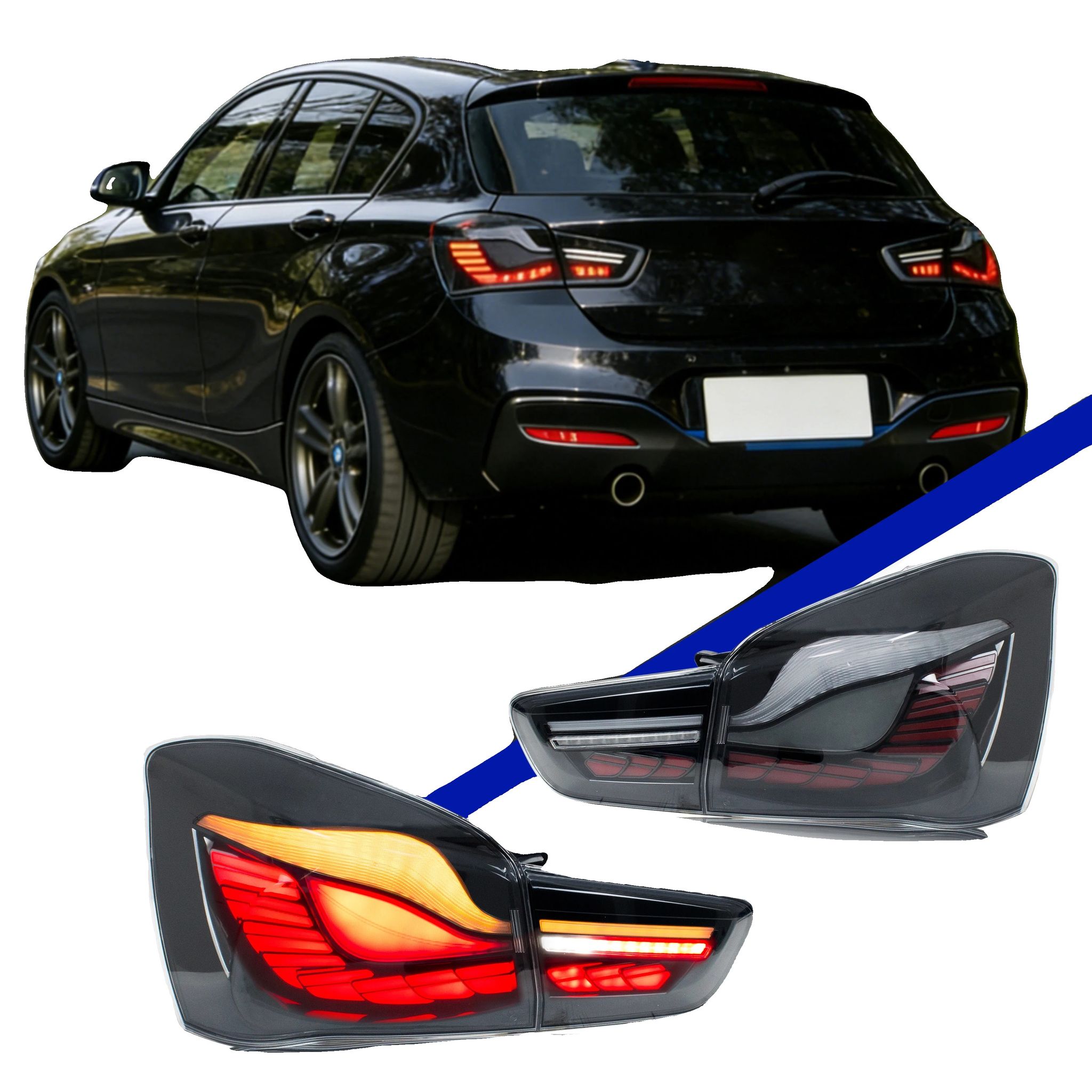 Rücklichter, Led-design, Plug-and-play-installation, 1 Serie Schwarz Rot