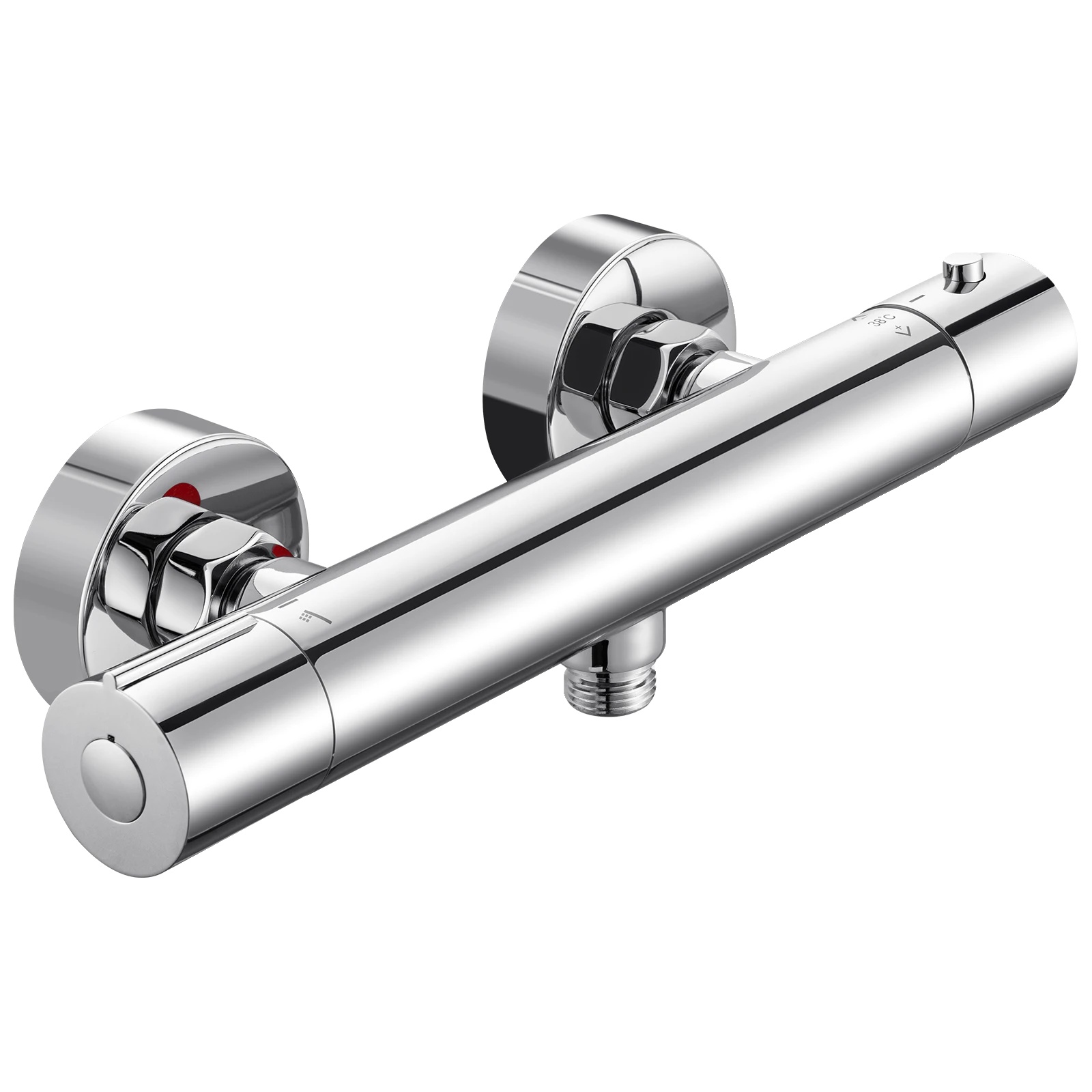 Duscharmatur, Thermostatsteuerung, Doppelgriff, Chrom - 38°c, G1/2-a