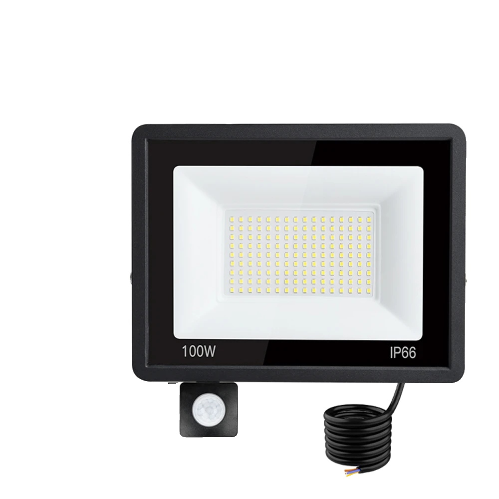 Flutlicht, Außenbewegungsmelder, Wasserdichtes Design, 100w Bewegungsmelder, Kaltlicht