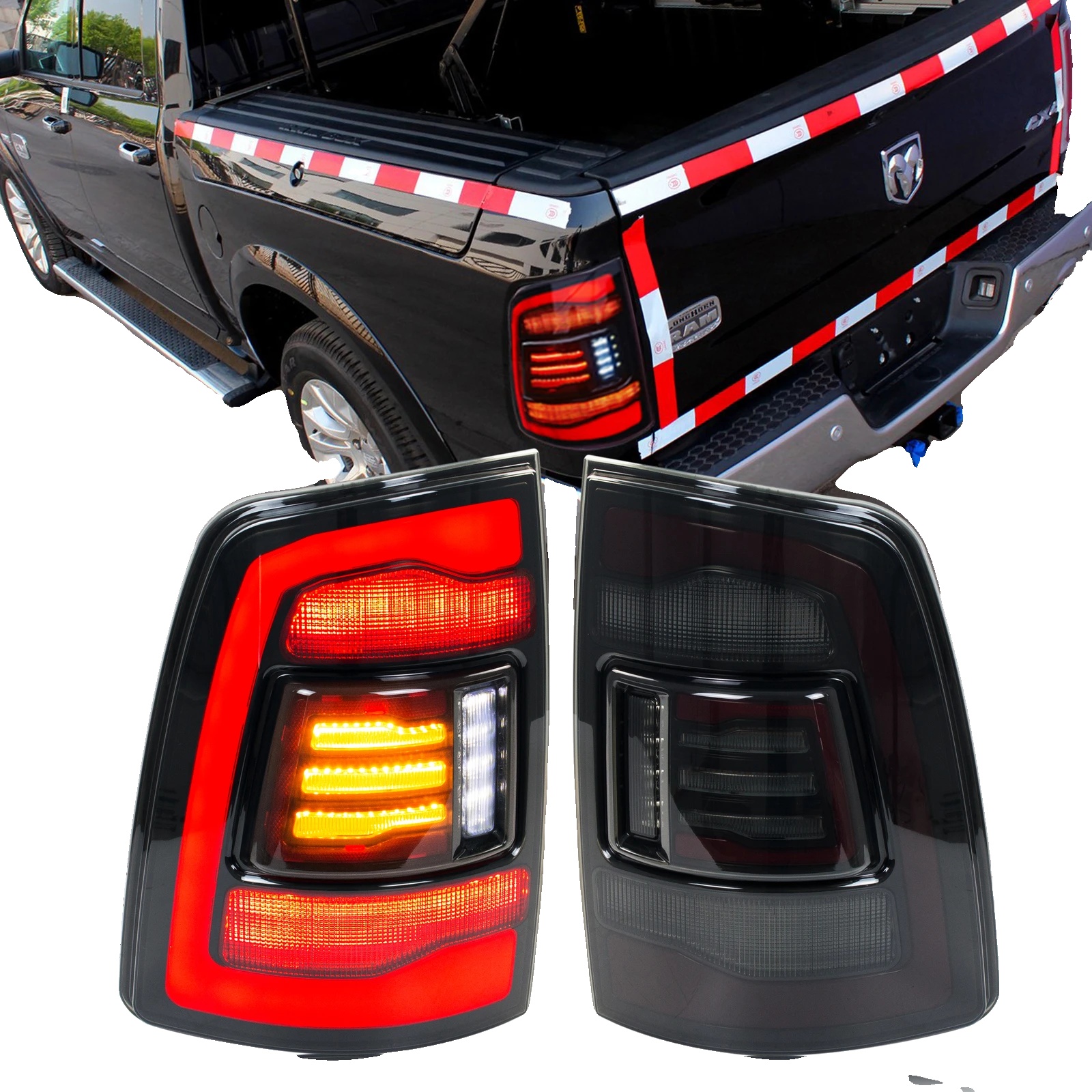 Led-rücklichter, 35w, 12v, 3400lm, Für Dodge Ram 2009-2018 1500-3500, Sequenzielle Blinker