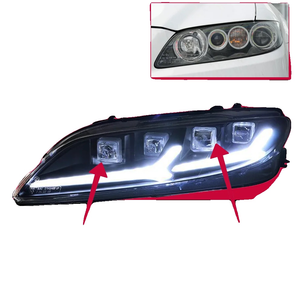 Scheinwerferanbau, Kompatibel Mit Mazda 6, Projektorlinse, Drl-blinksignal, Alle Led
