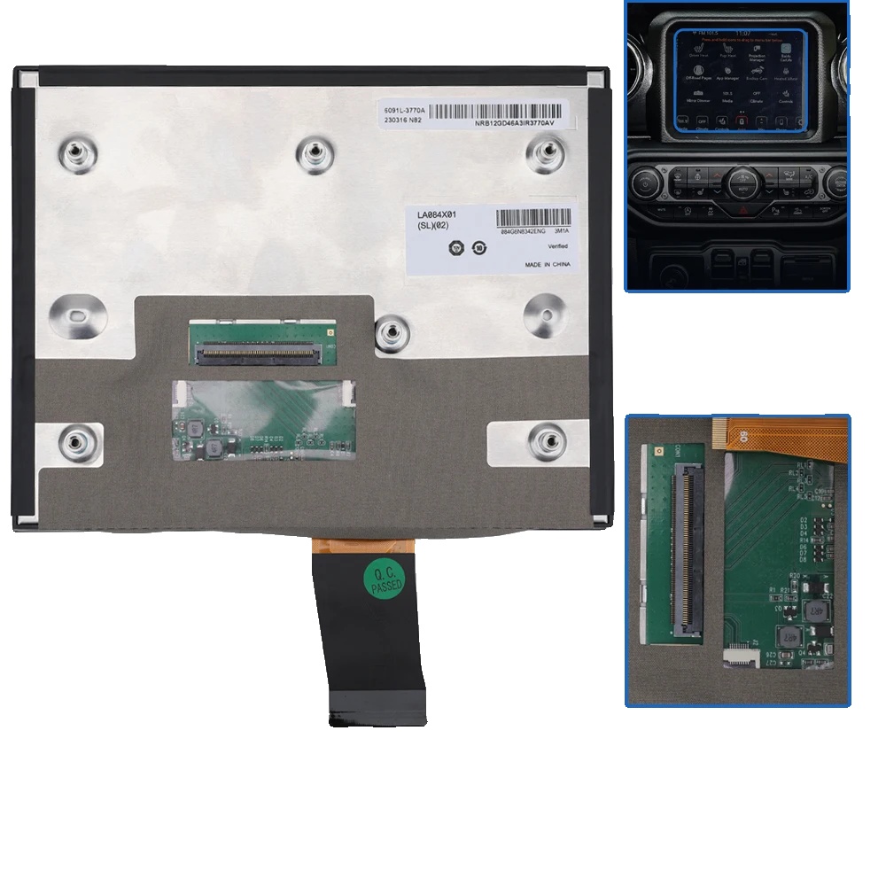 Lcd-display, 8,4 Zoll, Metall- Und Glasbauweise, Kompatibilität Mit Chrysler- Und Jeep-modellen, Ce-zertifizierung, Einbau Im Armaturenbrett