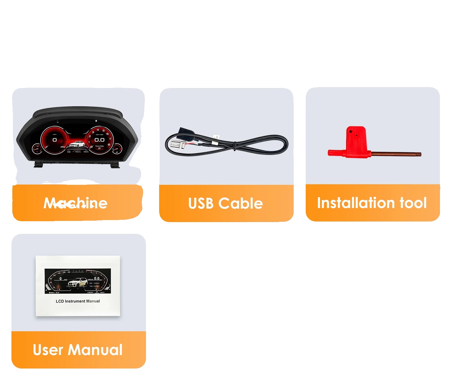 Digitales Display-dashboard-cluster, 12,3 Zoll, Kompatibel Mit Luxus-limousine 3er Und 4er Serie, Schwarz
