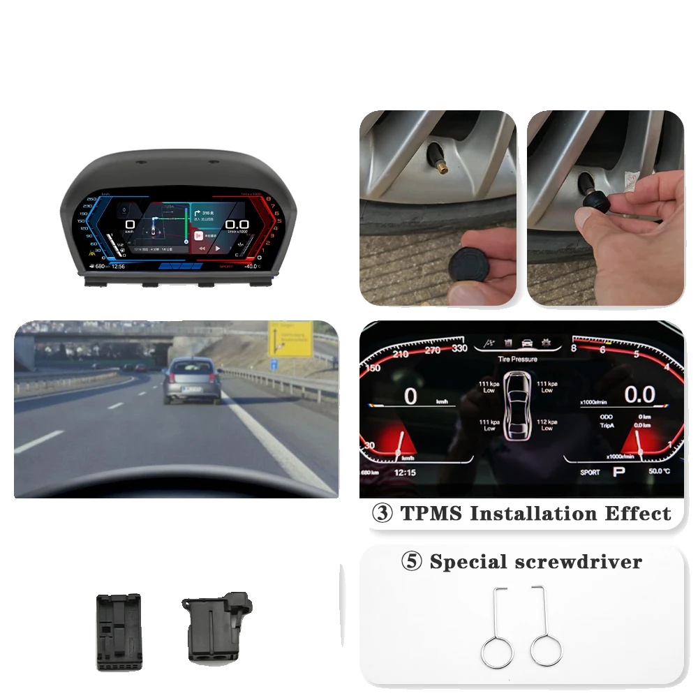 Digitales Instrumentencluster, Kompatibilität Mit Bmw X1 Serie F48 F49 2016-2020, Hd-display, F48 Mit Carplay Tpms