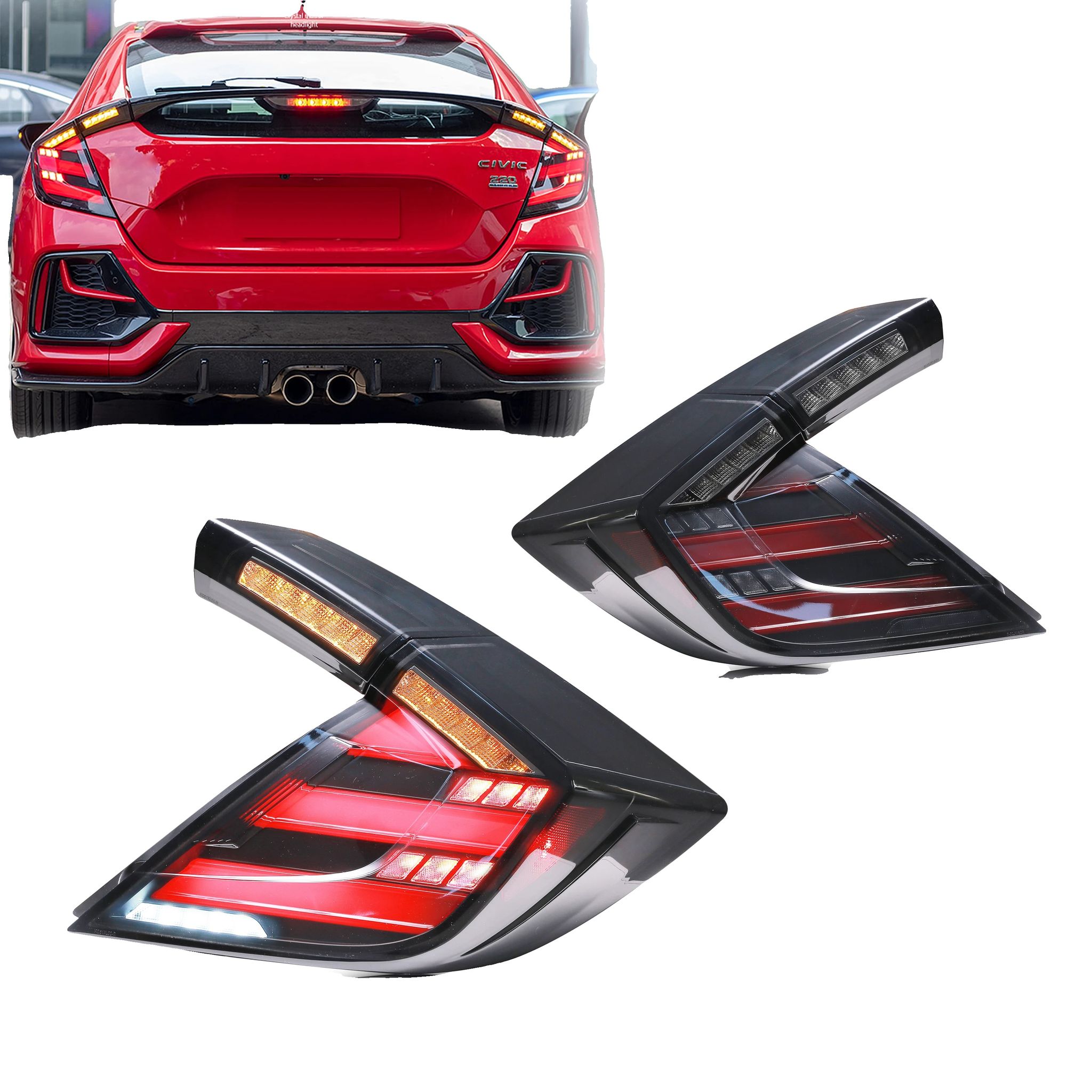 Led-rücklichter, 12v Spannung, 35w Leistung, 3400 Lumen, Sequenzielle Blinker, Kompatibel Mit Kompakt-hatchback Typ-r 2016-2021