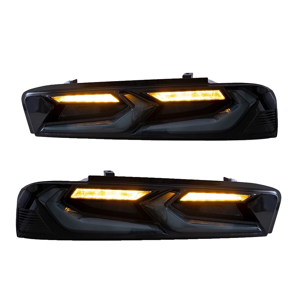 Rücklicht-einheit, Kompatibel Mit Chevrolet Camaro Vland, 2016-2018, Led-sequenzsignal, Einfache, Geräuchert, Standardversion-a