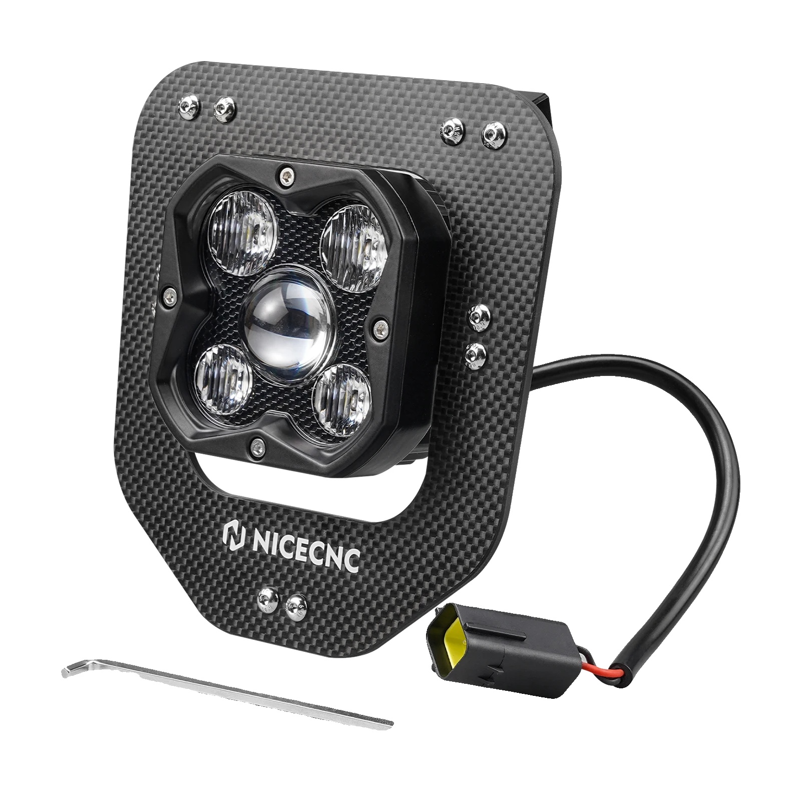 Motorrad Led Scheinwerfer Kit, Hohe Effizienz, Einstellbarer Strahl, Schwarz
