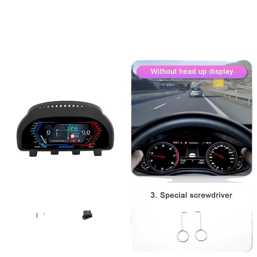 Digitales Dashboard-gauge-cluster, 12,3-zoll-display, Fahrzeuganzeigen, F10 Carplay