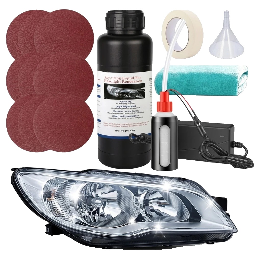 Scheinwerfer-restaurierungsset, 500ml Volumen, Polymermaterial, Dampfanwendungsmethode, Kompatibel Mit Den Meisten Scheinwerfern, Ungiftige