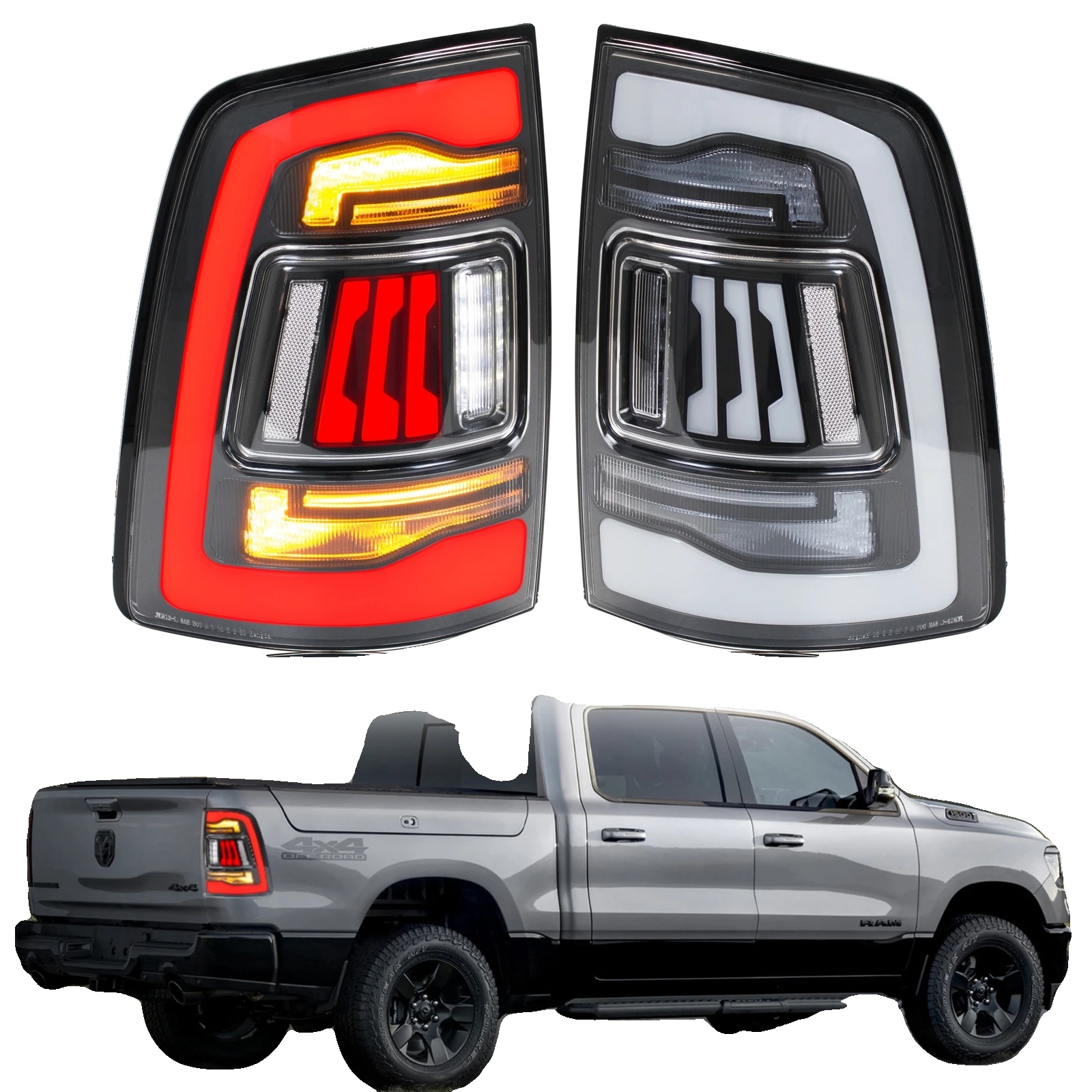 Rücklichtanbau, Abs-kunststoff, 12v, Kompatibilität: Dodge Ram 1500/2500/3500 (2009-2018), 3400lm, Sequenzielle Blinker