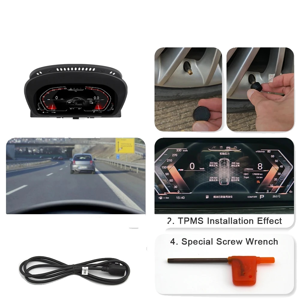 Digitales Instrumentencluster, Hd-display, Kompatibel Mit Luxus-suv-modellen, X5 E70 Tpms