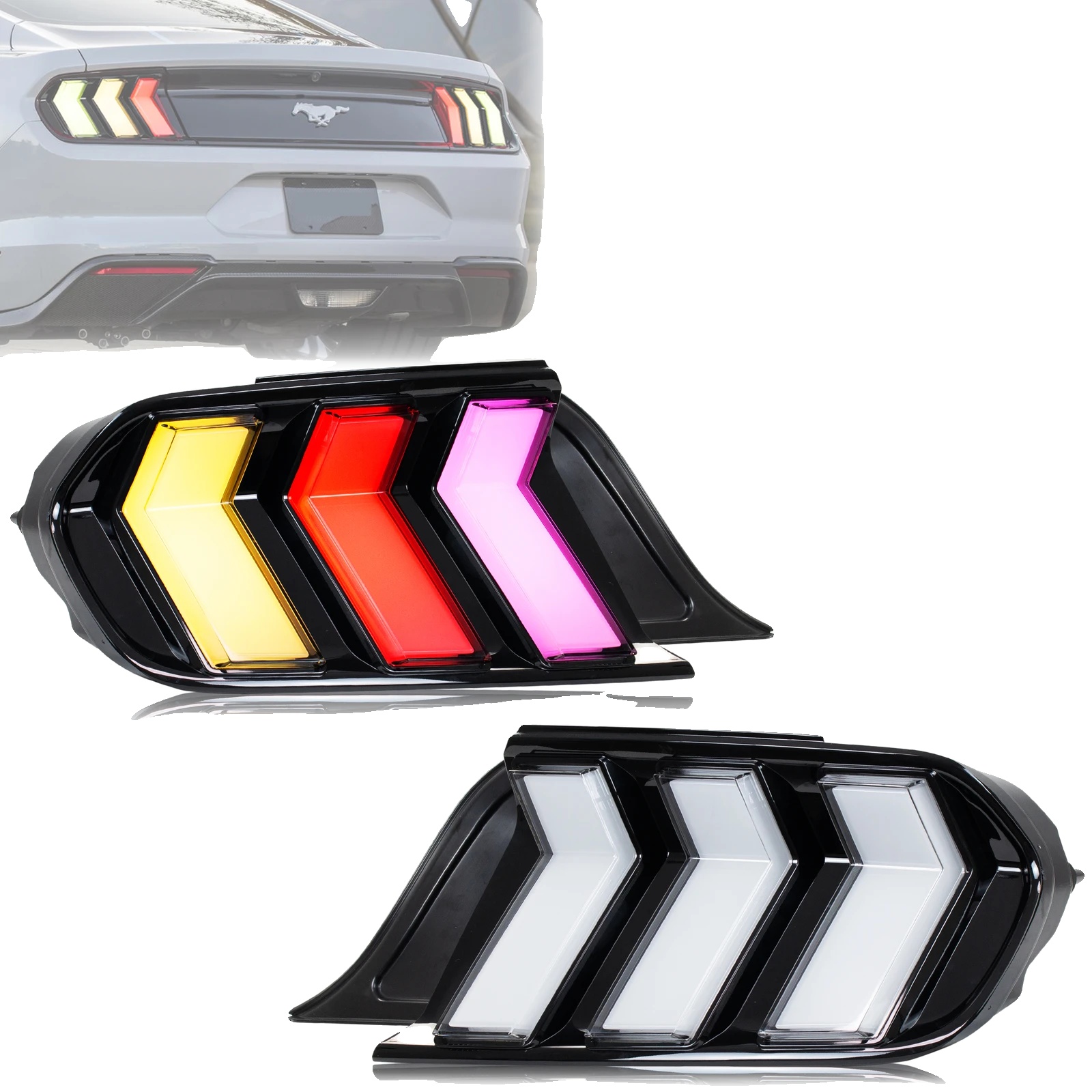 Led-rücklichter, 35w, 12v, 3400lm, Sequenzielle Blinker, Kompatibel Mit Ford Mustang 2015-2023