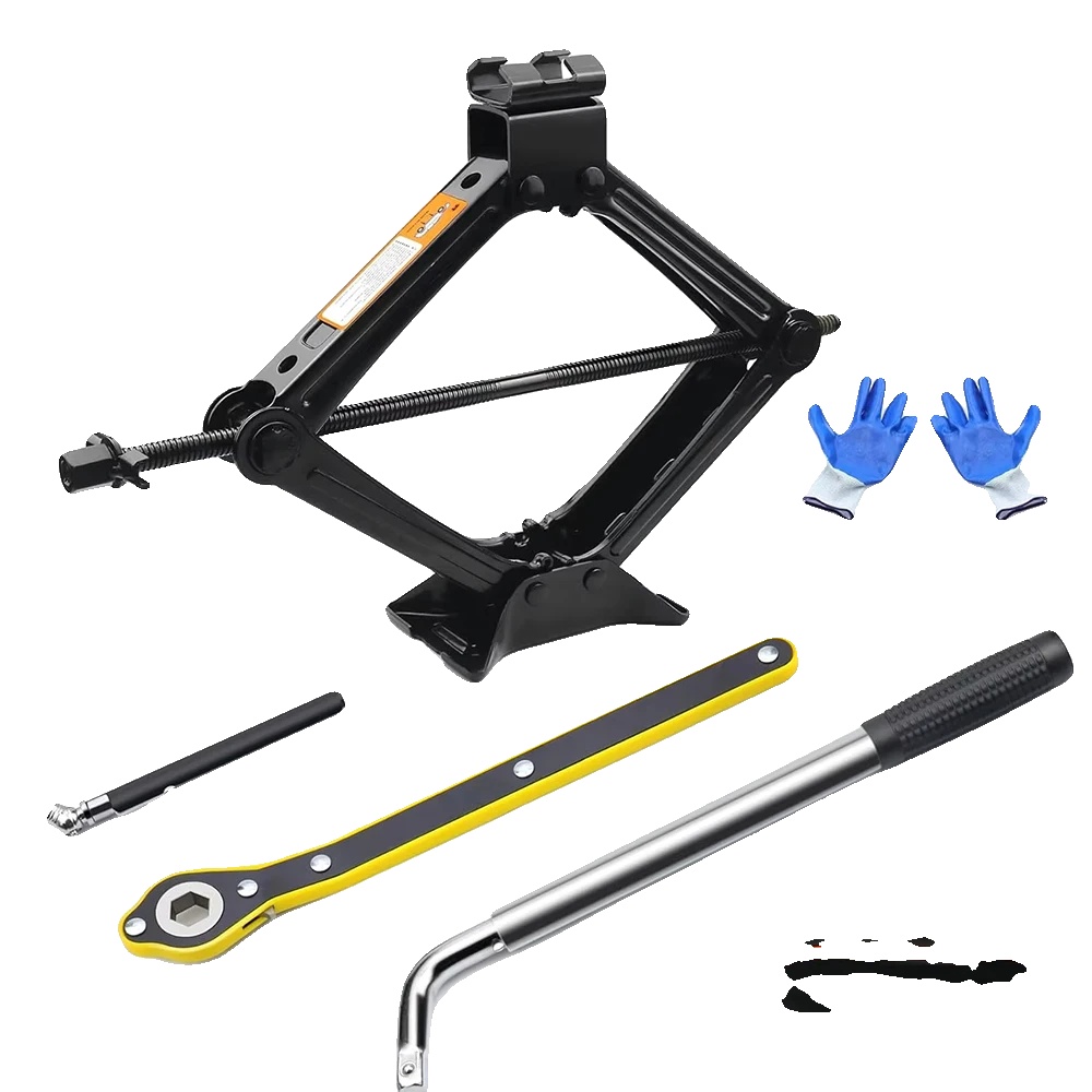 Wagenheber-set, 2 Tonnen Tragfähigkeit, Universelle Fahrzeugkompatibilität, Schwarz