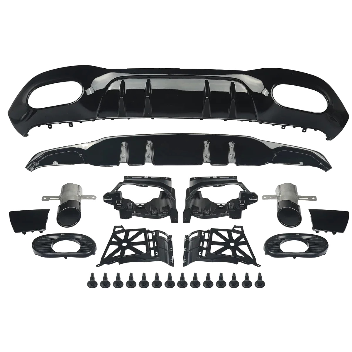 Heckstoßstangen-diffusor-lip-kit, Kompatibel Mit A-klasse W177, Einfache Installation, Glänzendes Schwarz