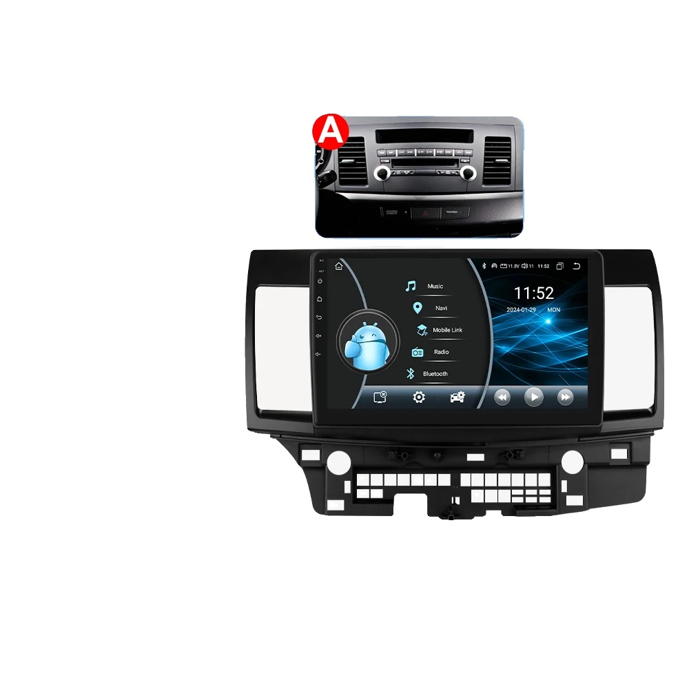 Carplay, Multimedia-wiedergabe, Touchscreen-kompatibilität, Kompatibel Mit Mitsubishi Lancer 10 Cy 2007-2012, W1 (2gb 32gb)-a
