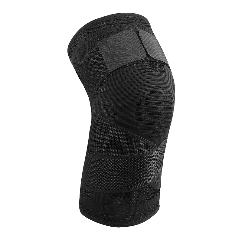Kniebandage, Kompressionspassform, Atmungsaktives Material, Schwarz-a, L