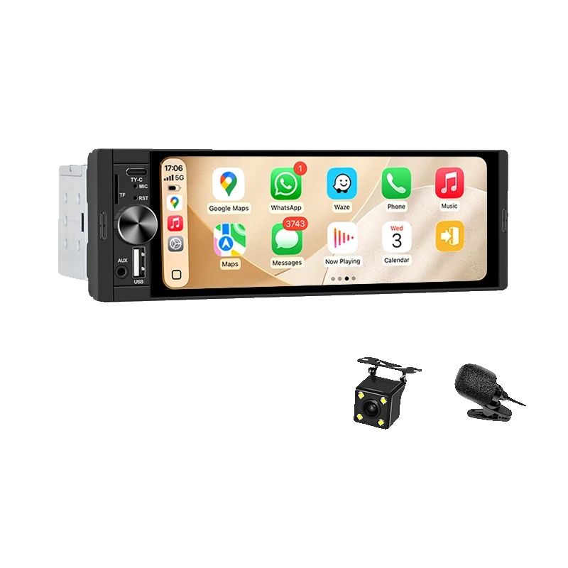 Autoradio, Touchscreen, Smartphone-integration, Kompatibel Mit Universellen Fahrzeugen, K50 Wireless+mic+cam