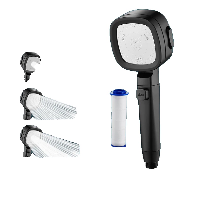 Handbrause, Hochdruck, Wassersparend, Schwarze Dusche