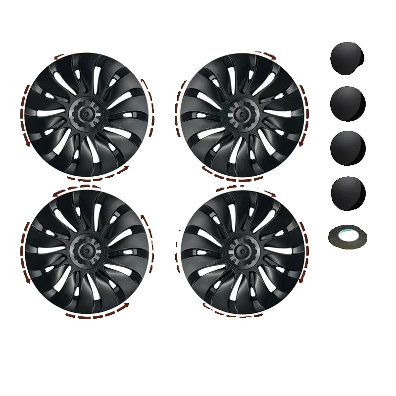 Radkappen, Langlebige Abs-konstruktion, Einfache Installation, 4pc Matt Schwarz