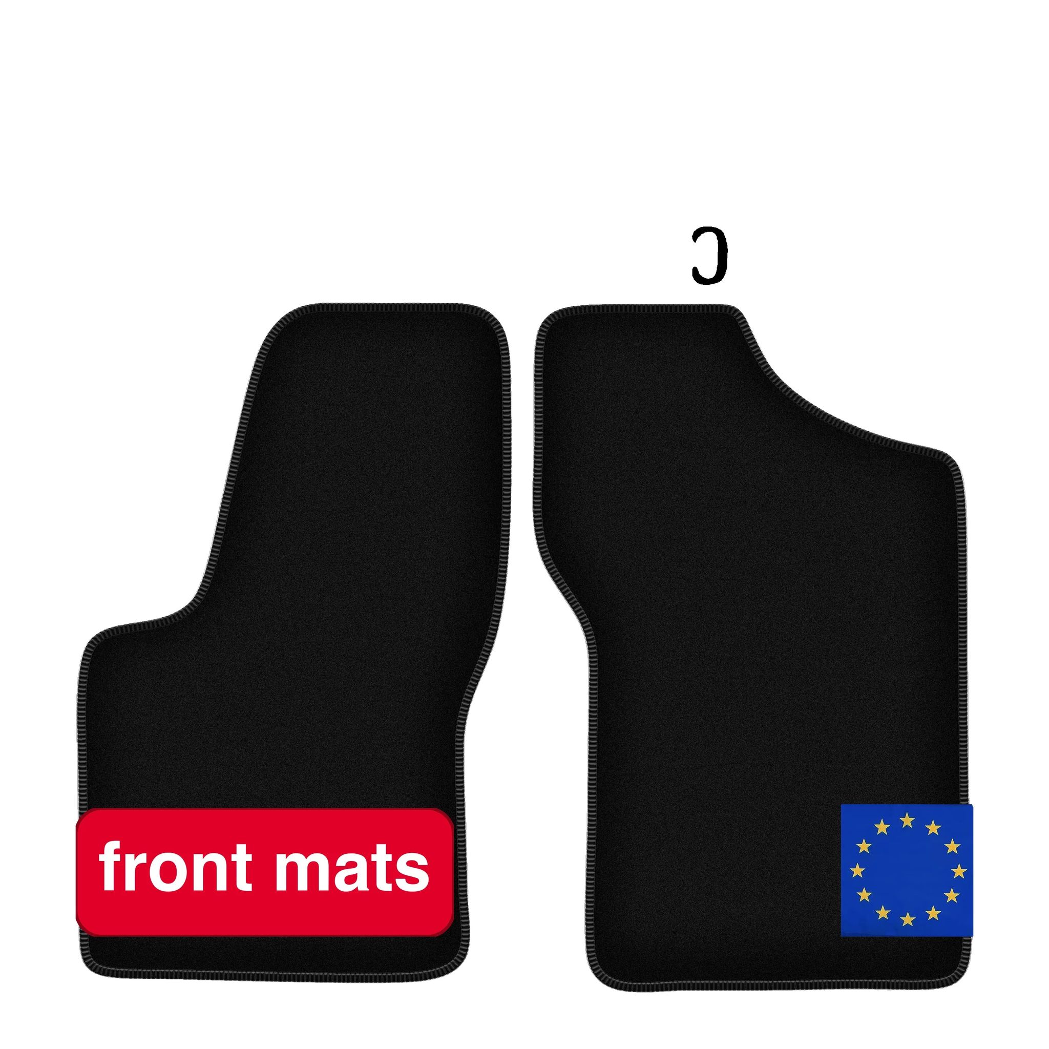 Bodenmatten, Leichtes Design, Kompatibel Mit Fiat Seicento, Schwarz