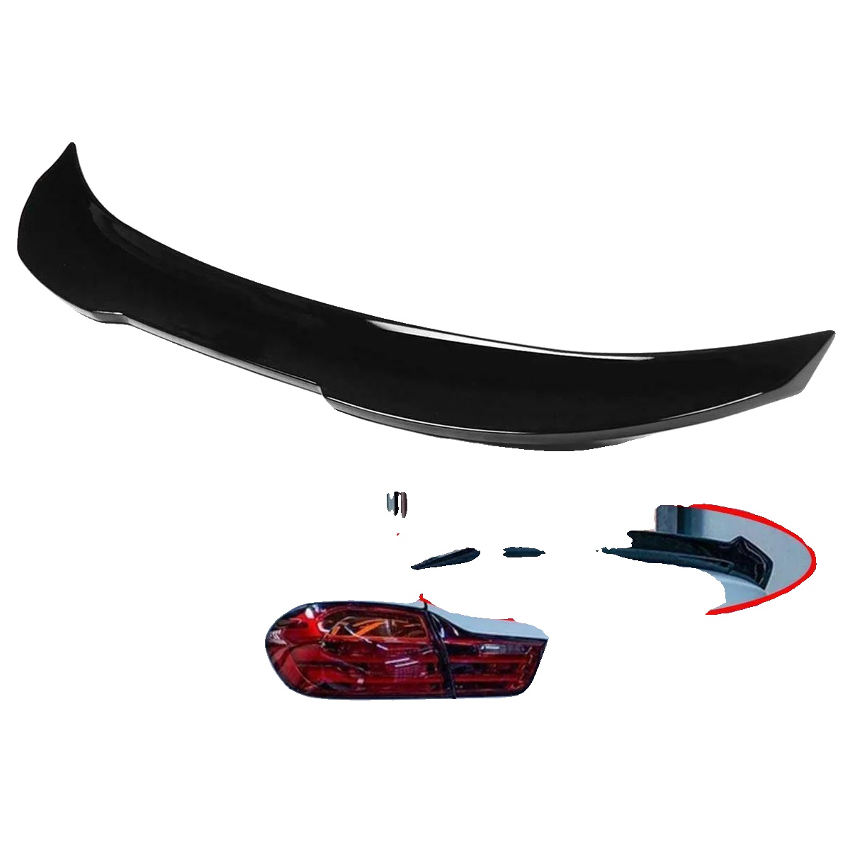 Heckklappen-spoiler, Material: Abs-kunststoff, Abmessungen: 131 X 28 X 8 Cm, Kompatibilität: Luxus-coupé (2013-2020), Stil: Psm-stil, Oberfläche: