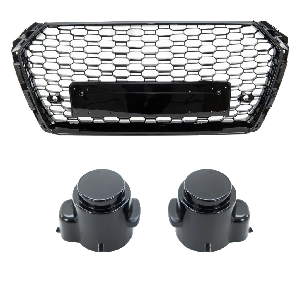 Grill, Glänzend Schwarzes Wabenmuster, Passend Für Audi A4 B9 2015-2019, Schwarz